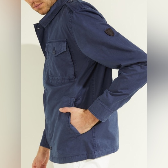 New GUESS Washed Twill Cargo Jacket SZ L - Picture 4 of 12